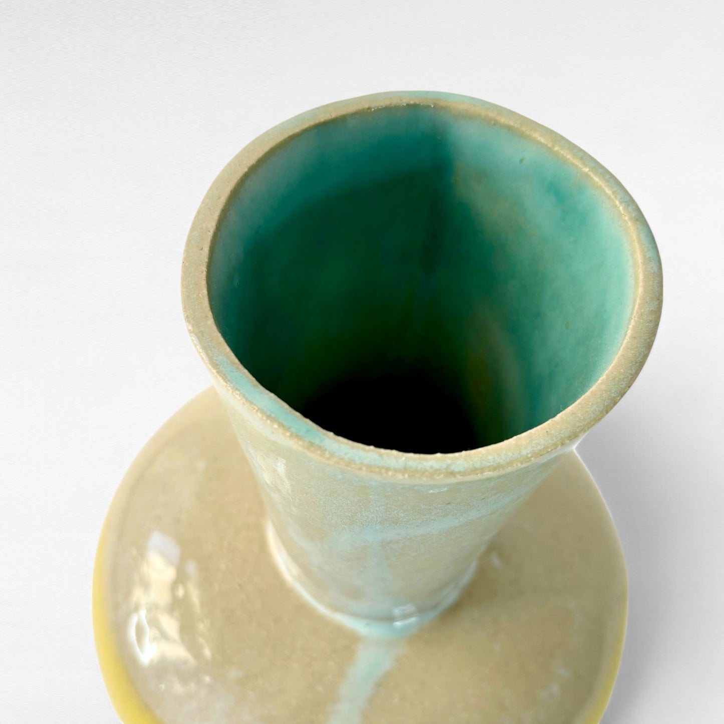 Turquoise Yellow Vase